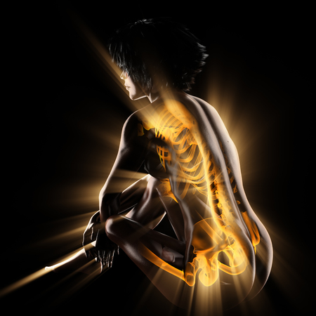 woman bones radiography scan imageの写真素材