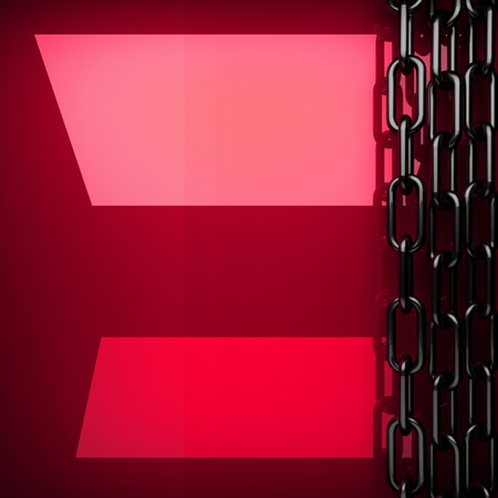 red metal plate with some reflection