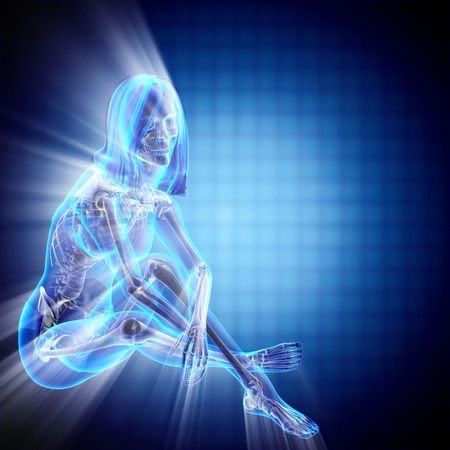 woman bones radiography scan imageの写真素材