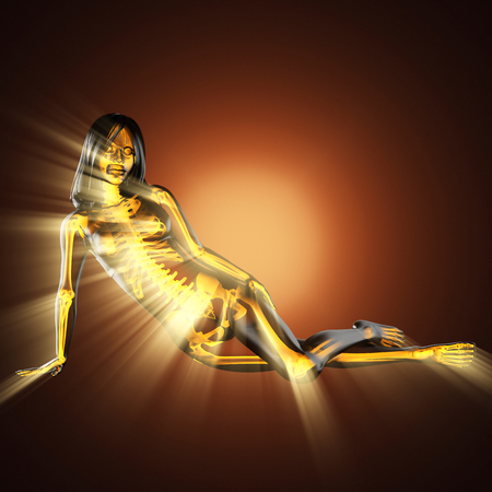 woman bones radiography scan imageの写真素材