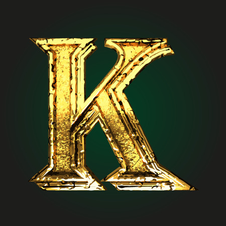 k vector golden letterのイラスト素材