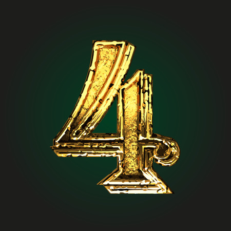 4 vector golden letterのイラスト素材
