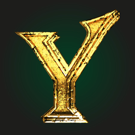 y vector golden letterのイラスト素材