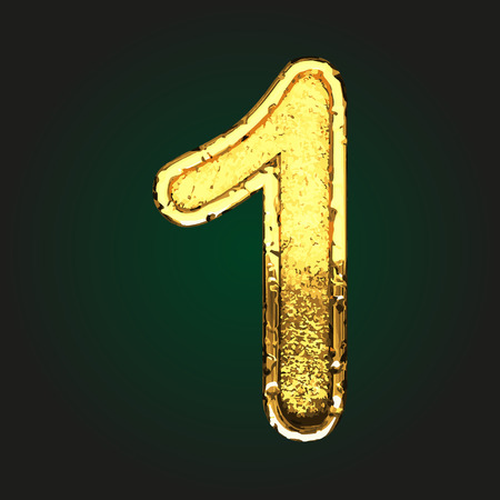 1 vector golden letterのイラスト素材