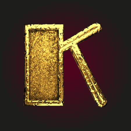 k vector golden letterのイラスト素材
