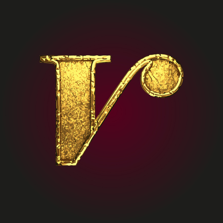v vector golden letterのイラスト素材