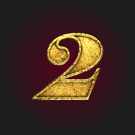 2 vector golden letterのイラスト素材