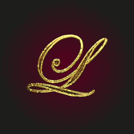 l vector golden letterのイラスト素材