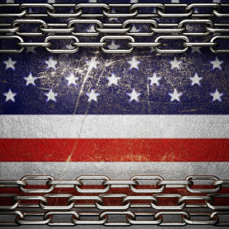 silver background painted to US flagの写真素材