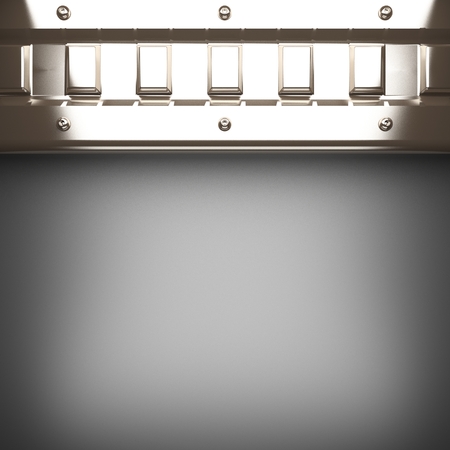 polished metal element on gray backgroundの写真素材