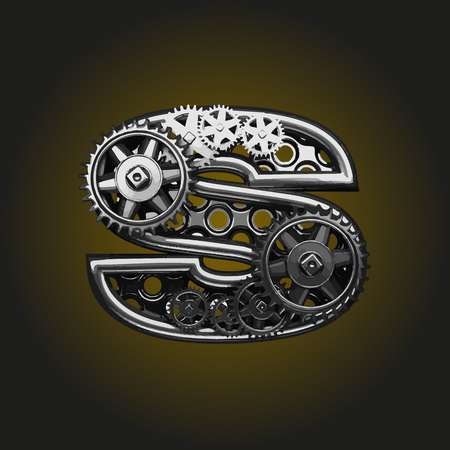 s vector letter with gearsのイラスト素材