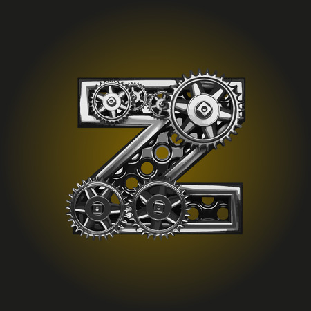 z vector letter with gearsのイラスト素材