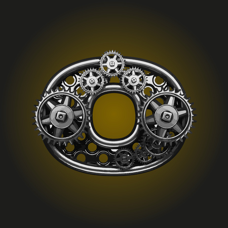 o vector letter with gearsのイラスト素材