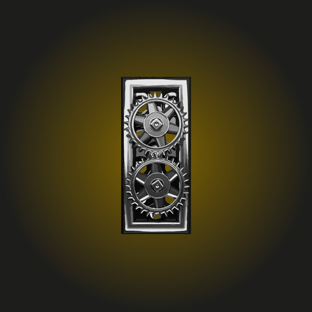 i vector letter with gearsのイラスト素材