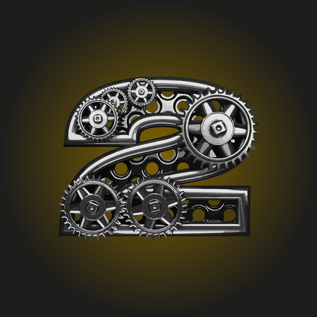 2 vector letter with gearsのイラスト素材