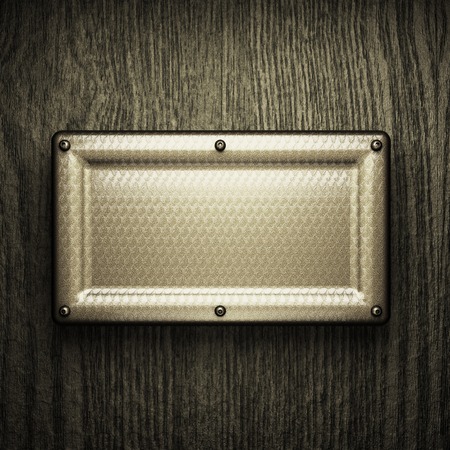 wooden background with metal elementの写真素材