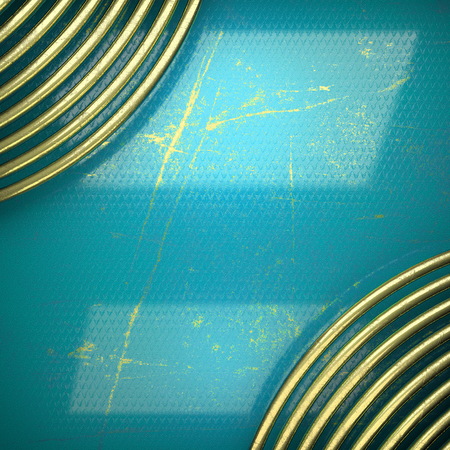 golden background painted in blueの写真素材