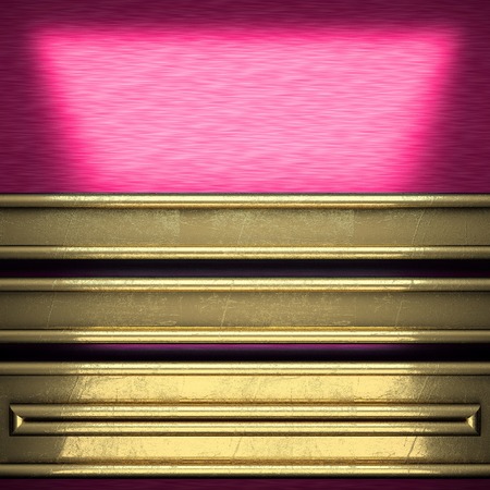 pink metal background with yellow elementの写真素材