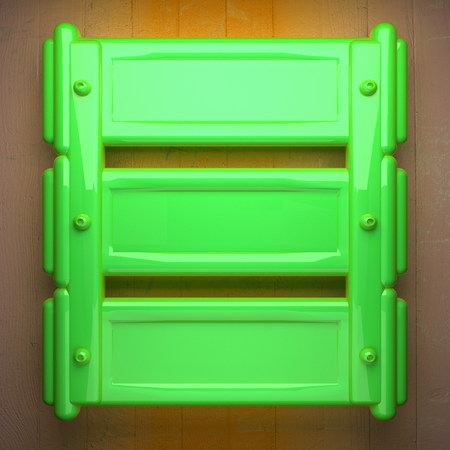 green metal and yellow wood backgroundの写真素材