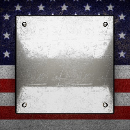silver background painted to US flagの写真素材