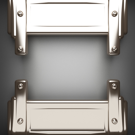 polished metal element on gray backgroundの写真素材