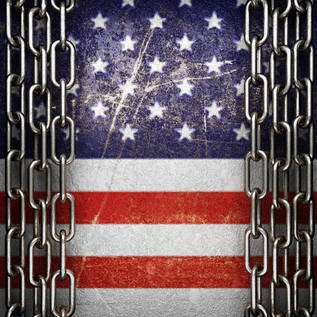 silver background painted to US flagの写真素材