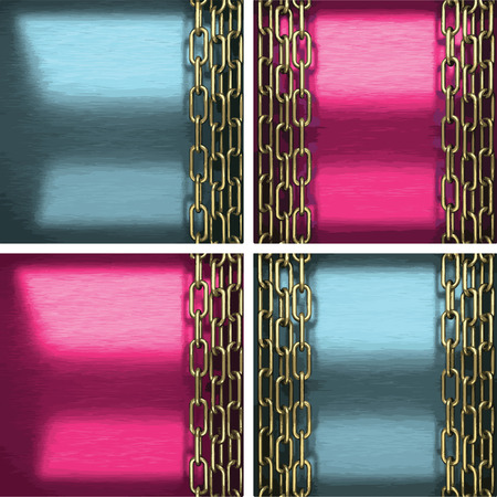 metal background set with golden elementのイラスト素材