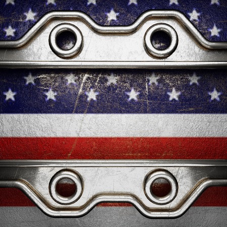 silver background painted to US flagの写真素材