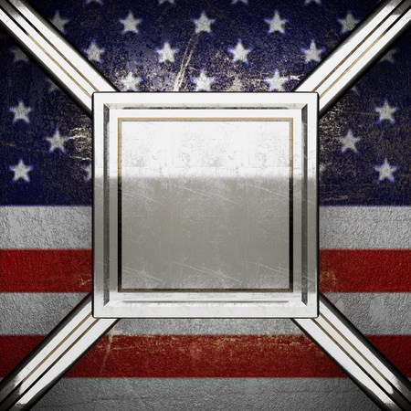 silver background painted to US flagの写真素材