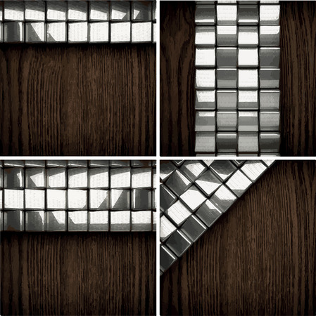 vector wooden background with metal elementのイラスト素材