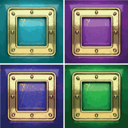 vector color painted golden background setのイラスト素材