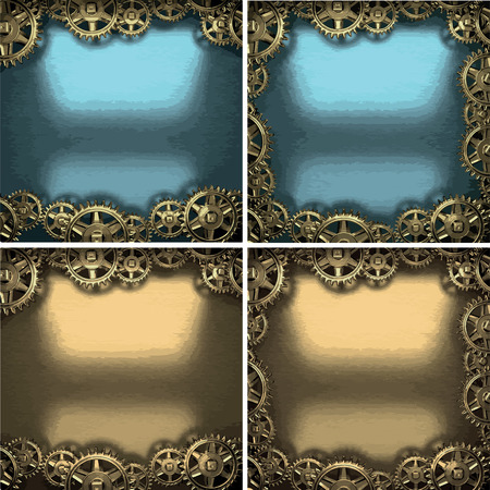 vector metal background with cogwheel gearsのイラスト素材
