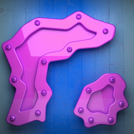 pink metal and blue wood backgroundの写真素材