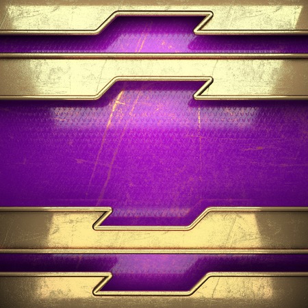 golden background painted in violetの写真素材