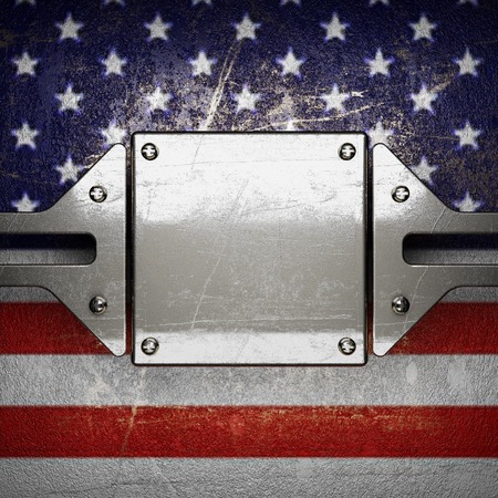 silver background painted to US flagの写真素材