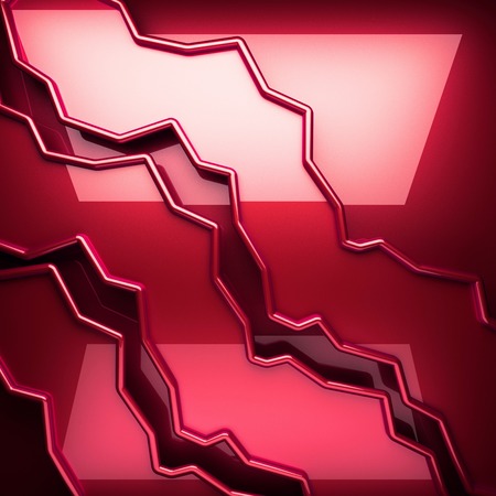 red metal plate with some reflection. 3D illustrationの写真素材