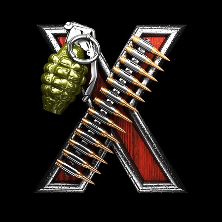 x military letter. 3D illustrationの写真素材
