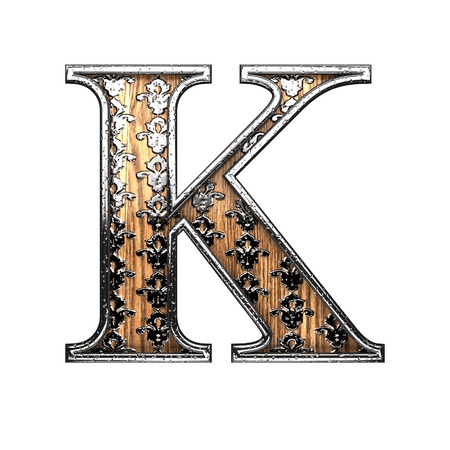 k silver letter. 3D illustrationの写真素材