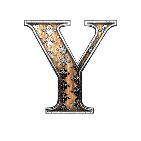 y silver letter. 3D illustrationの写真素材