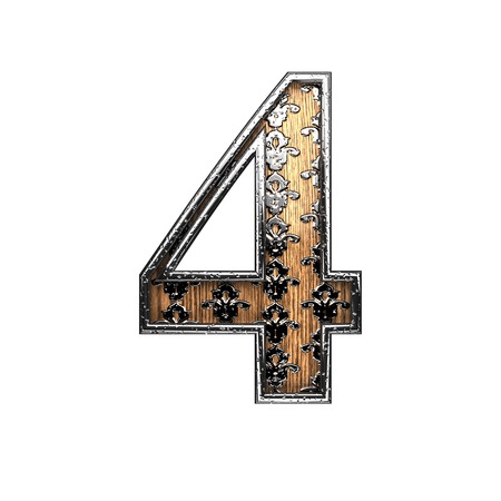 4 silver letter. 3D illustrationの写真素材