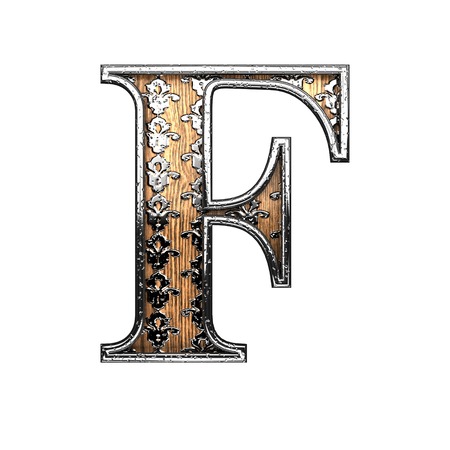 f silver letter. 3D illustrationの写真素材