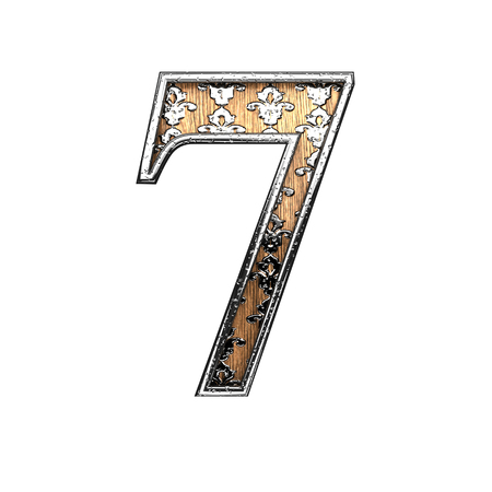 7 silver letter. 3D illustrationの写真素材