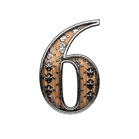 6 silver letter. 3D illustrationの写真素材