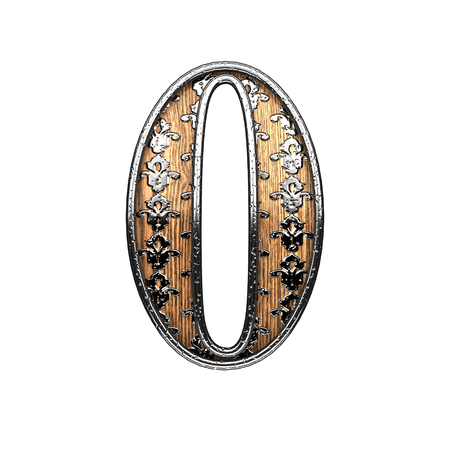 0 silver letter. 3D illustrationの写真素材