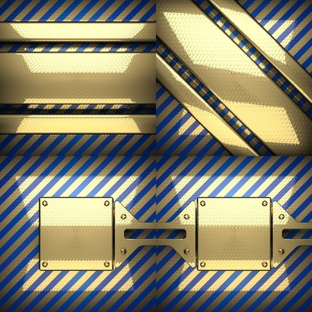 gold on blue texture background setの写真素材