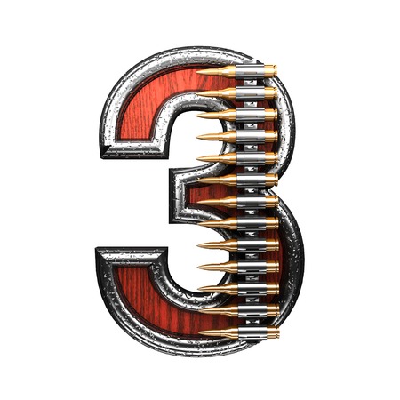 3 military letter. 3D illustrationの写真素材