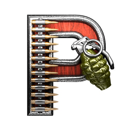 p military letter. 3D illustrationの写真素材