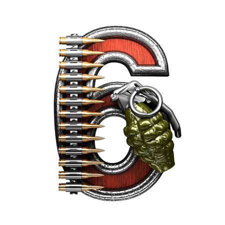 6 military letter. 3D illustrationの写真素材