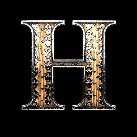h silver letter. 3D illustrationの写真素材