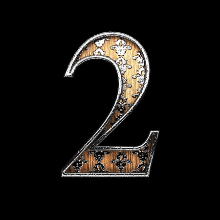 2 silver letter. 3D illustrationの写真素材